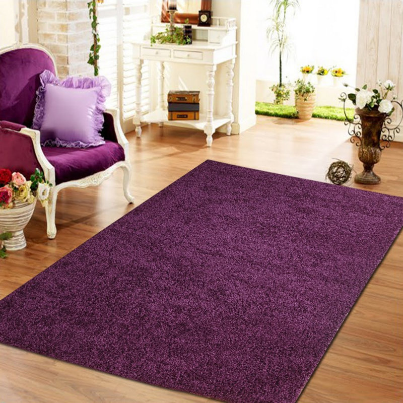 Winston Porter Aadhya Plush Purple Area Rug & Reviews Wayfair
